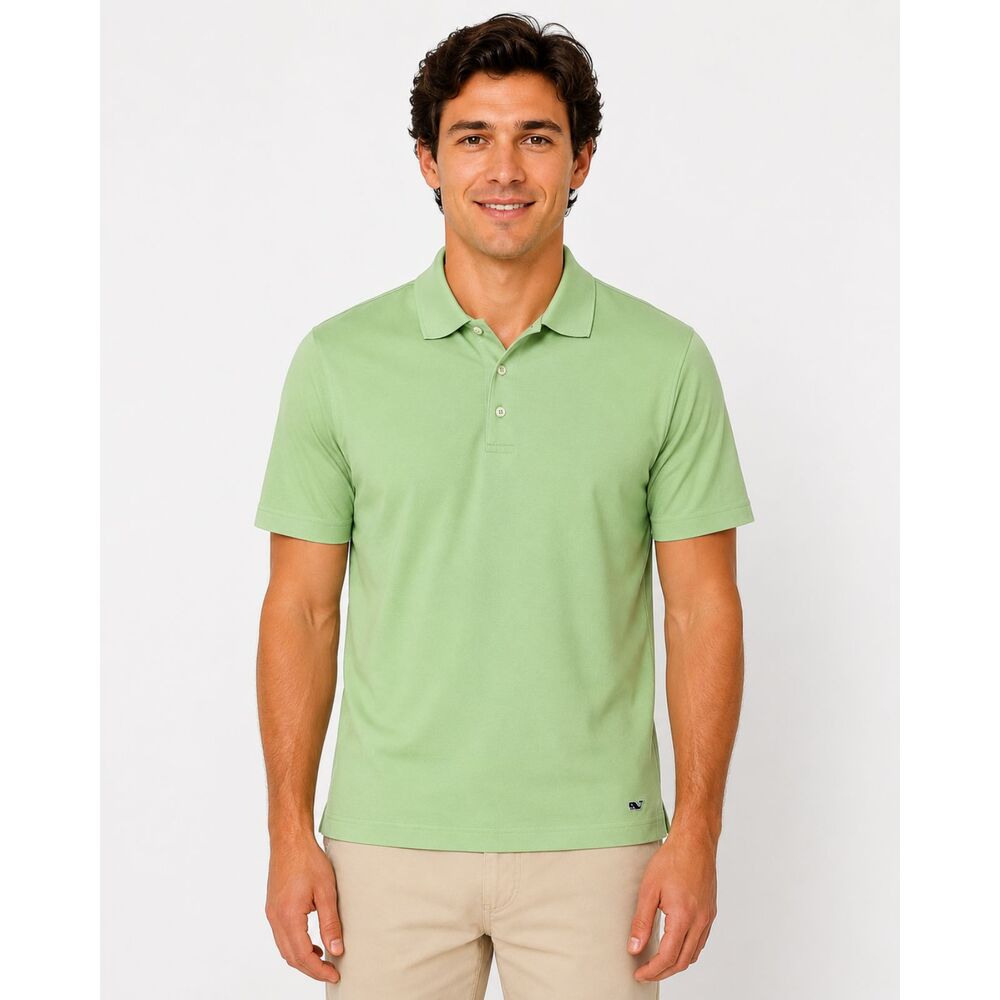 Vineyard Vines Polo Shirt Mens Small Green Mercerized Cotton Short Sleeve Preppy